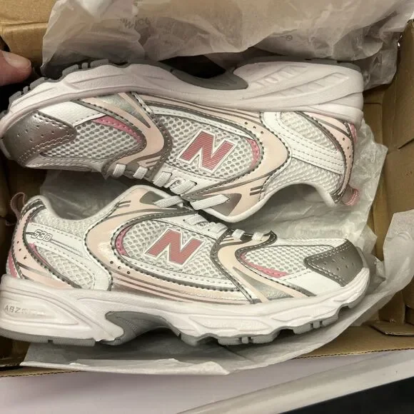 New Balance Kids 530 Bungee Sneakers Pink/Silver/White Size 1.5 New PZ530EC - Picture 8 of 8